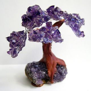 Uruguay Amethyst Geode Crystal Cluster Wire Tree Of Life art TWIN 