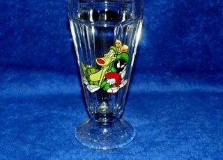 1998 Warner Bros Ice cream Soda Glass Featuring Marvin the Martian and 