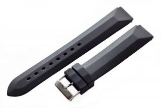 BLACK 18MM RUBBER Watch Band / Strap Fits PHILIP STEIN SMALL