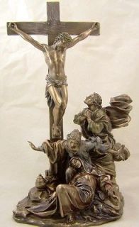 Huge Bronze Crucifix Of Christ Scene Jesus Cross Statue