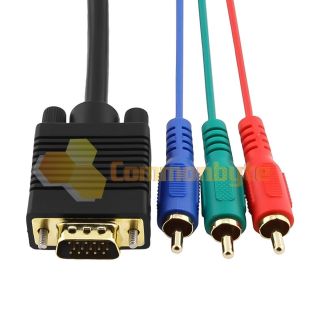 ft VGA to RCA Componet Cable for PC Laptop TV Monitor