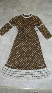 Vintage girls dress Holly Hobbie type pilgrim prarie dress 60s 1960s