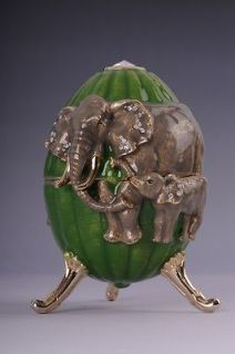   Faberge Easter Egg and elephant by Keren Kopal Swarovski Crystal