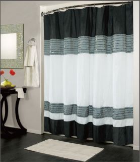 black and white fabric shower curtain in Shower Curtains