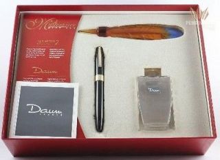   EDITION LEGACY 2 BLACK FOUNTAIN PEN WITH DAUM CRYSTAL INKWELL
