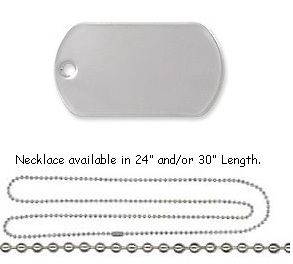 CUSTOM Mix 4 Blank Stainless Steel DOG TAGS +2 NPS Ball Chain 