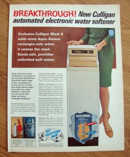 1967 Culligan Water Conditioning Ad Automated Electronic Water 