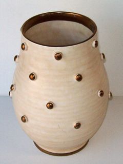 CROWN DUCAL Vintage GOLD Trim STUDDED Vase RINGS #5611