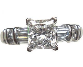   cut Diamond Solitaire Engagement Wedding Platinum Ring GIA F VS1