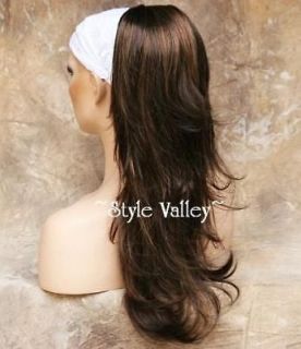  Mix Ponytail Extension Straight Clip in /on Hair Piece Wavy at ends