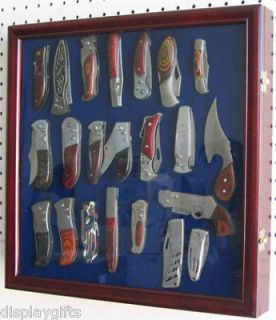 CASE KNIFE FREE STANDING SLOPED FRONT WOODEN DISPLAY CASE WITH KEY