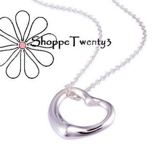 Open Heart Necklace 18 Chain Sliding Charm Designer Inspired Jewelry 