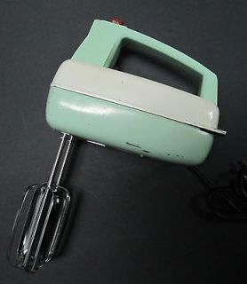 Vintage Retro Turquoise Hand Mixer / Beater Metal Made in USA by 