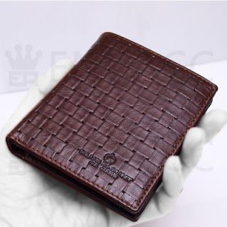   Brown Genuine Leather Billfold Wallet Zippered Pocket Purse★SO HOT