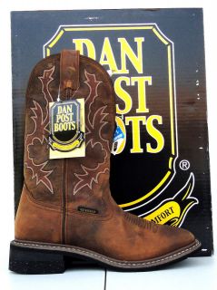 Dan Post Mens Saddle Tan Waterproof Work Western Boots