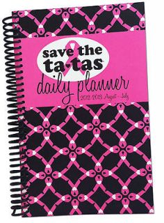 2012 2013 Academic Year Daily Day Planner PINK save the ta tas Breast 