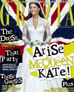PRINCE WILLIAM KATE MIDDLETON GRAZIA UK MAGAZINE WEDDING DRESS PLUS