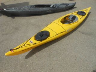 Old Town Vashon 130 kayak with kayak paddle used yellow r77