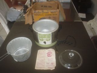VINTAGE ROTO BROIL 400 AUTOMATIC COOKER FRYER GD USED COND WRKS GREAT 