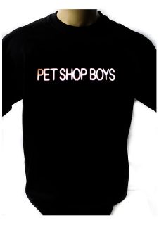 PET SHOP BOYS LOGO BLACK NEW T SHIRT FRUIT OF THE LOOM print by DTG