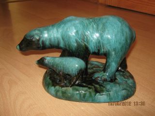 Blue Mountain pottery THE HUNTER   The Romar Collection   BEAR AND 