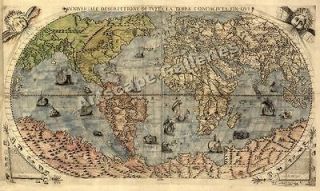1565 Exploration World Map Large Terra Wall Print 24x40