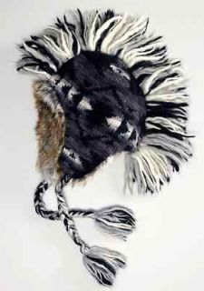NWT American Eagle Mohawk Trapper Intarsia Fairisle Knit Hat Chullo 