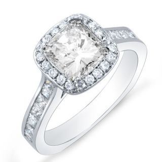90 Ct High class Radiant Cut Diamond Wedding 14/18K Ring Halo Pave 