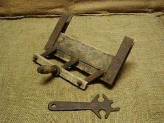 Vintage Wood & Cast Iron Rope Maker w Tool Antique Old