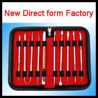 NEW Dental Lab Stainless Steel Kit Wax Carving Tool Set