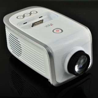 White Portable LCD Mini Projector for iPhone / iPod Touch Free Fast 