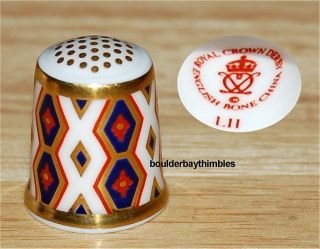 Royal Crown Derby RCD HISTORICAL COLLECTION THE DIAMOND Thimble XLNT