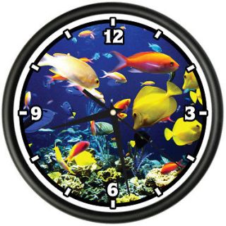 TROPICAL FISH Wall Clock tank scuba aquarium