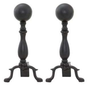 Black Ball Andirons Wood Fireplaces, Vent Free Fireplaces Ventless Gas 