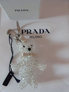 PRADA Keyring / Bag Charm Crystal Bead Teddy Bear SIRIO (GENUINE 