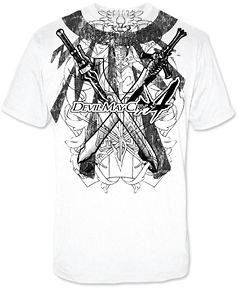 Shirt Tee DEVIL MAY CRY 4 NEW Dante Swords (Men/Adult) White 