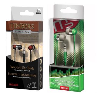 maxell digital noise reductio dynamic in ear earbuds 2 colors