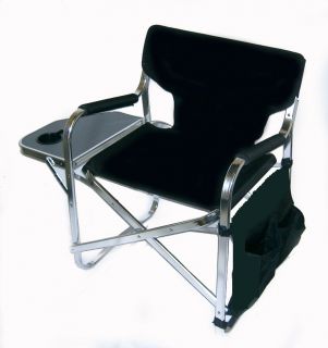 PROFESSIONAL Folding Directors Chair with Side Table, Cup Holder, FREE 