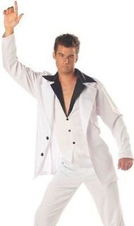 Mens Halloween Outfit 60 70s Disco White Suit Costume