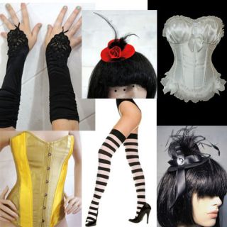 Alice In Wonderland Costume Halloween Corset/Legging​s/Gloves/Hats 