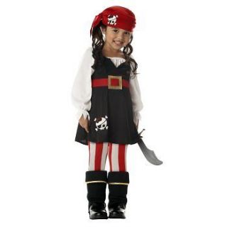 Precious Lil Pirate Costume Bandana Boottops tights Toddler 3 4 4 6