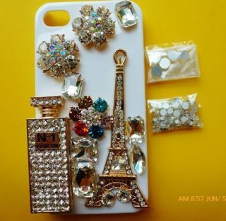   Bling Perfume Bottle Eiffel Tower DIY Phone Shell Case Deco Den Kit
