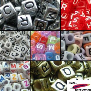 Pick)500 Pcs. 6 x 6mm Mixed & Individual Alphabet Letter Cube 