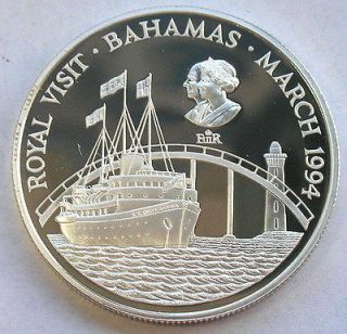 Bahamas 1994 Yacht 2 Dollars Silver Coin,Proof