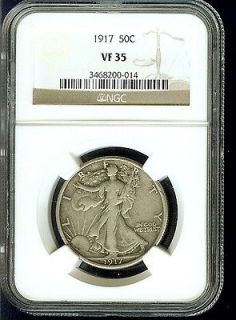 1917 Walking Liberty Half Dollar   NGC VF35   90% Silver Coin