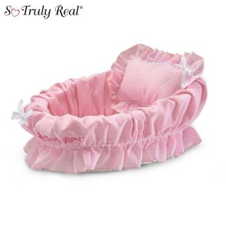 Ashton Drake So Truly Real Doll Accessories Pink Liner/Pillow Wicker 