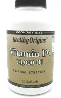 Vitamin D d3 10000 IU 360 softgels Heathy Bones Teeth Daily 