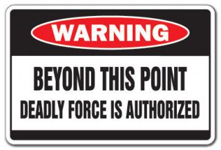   THIS POINT Warning Sign funny shot gun crazy shotgun security patrol