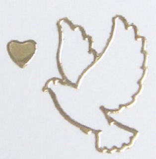 45 Gold Dove Wedding Invitation Sticker Seal 707 1