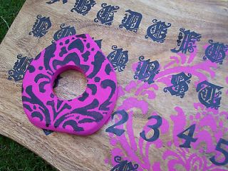   Fuschia Pink Victorian Scroll Wallpaper Spirit Game Seance Wooden